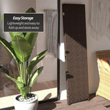 Red Lantern 6 ft. Tall Woven Fiber Outdoor All Weather Room Divider - 3 Panel - Dark Brown Red Lantern