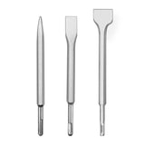 SDS-Plus Hammer Drill Chisel Set, Rotary Hammer Bits Set,3PCS Including Point Chisel, Flat Chisel, Cranked Chisels with Carry Case YOMNEE