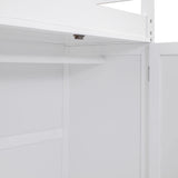 Harper & Bright Designs White Full Size Loft Bed with Desk, Wardrobe, and Storage Drawers Harper & Bright Designs