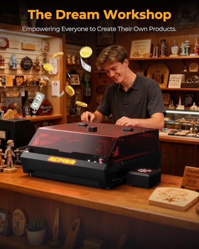 Acmer P3 Laser Engraver, Switchable 48W & 24W Diode 455nm Lazer Cutter Engraving Machine with 30L Air Assist, COS Technology, Large 400×390mm Work Area for Wood, Acrylic, Leather, Ceramic ACMER