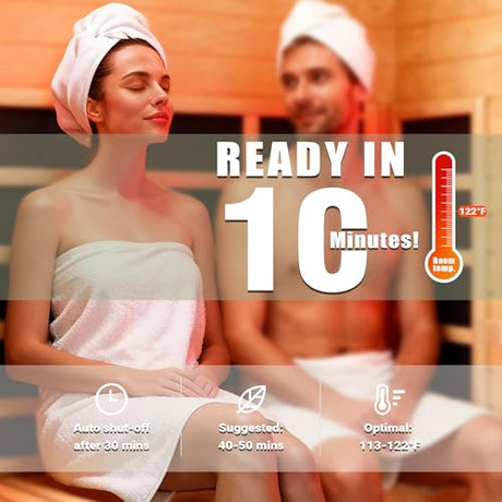 Polar Aurora 2- Person Infrared Sauna, Remotely Controllable Indoor Sauna, Low EMF 1500W/120V LCD Heater, WiFi & BT Control, 9-Color Light Therapy, Safe Flame-Retardant Material, Wood Polar Aurora