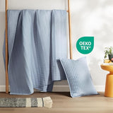 Comfort Spaces Kienna Quilt Set- Double Sided Stitching Design Summer Blanket, Lightweight, Soft, All Season Bedding Layer, Matching Sham, Blue, Coverlet Twin/Twin XL(66"x90") 2 Piece Comfort Spaces