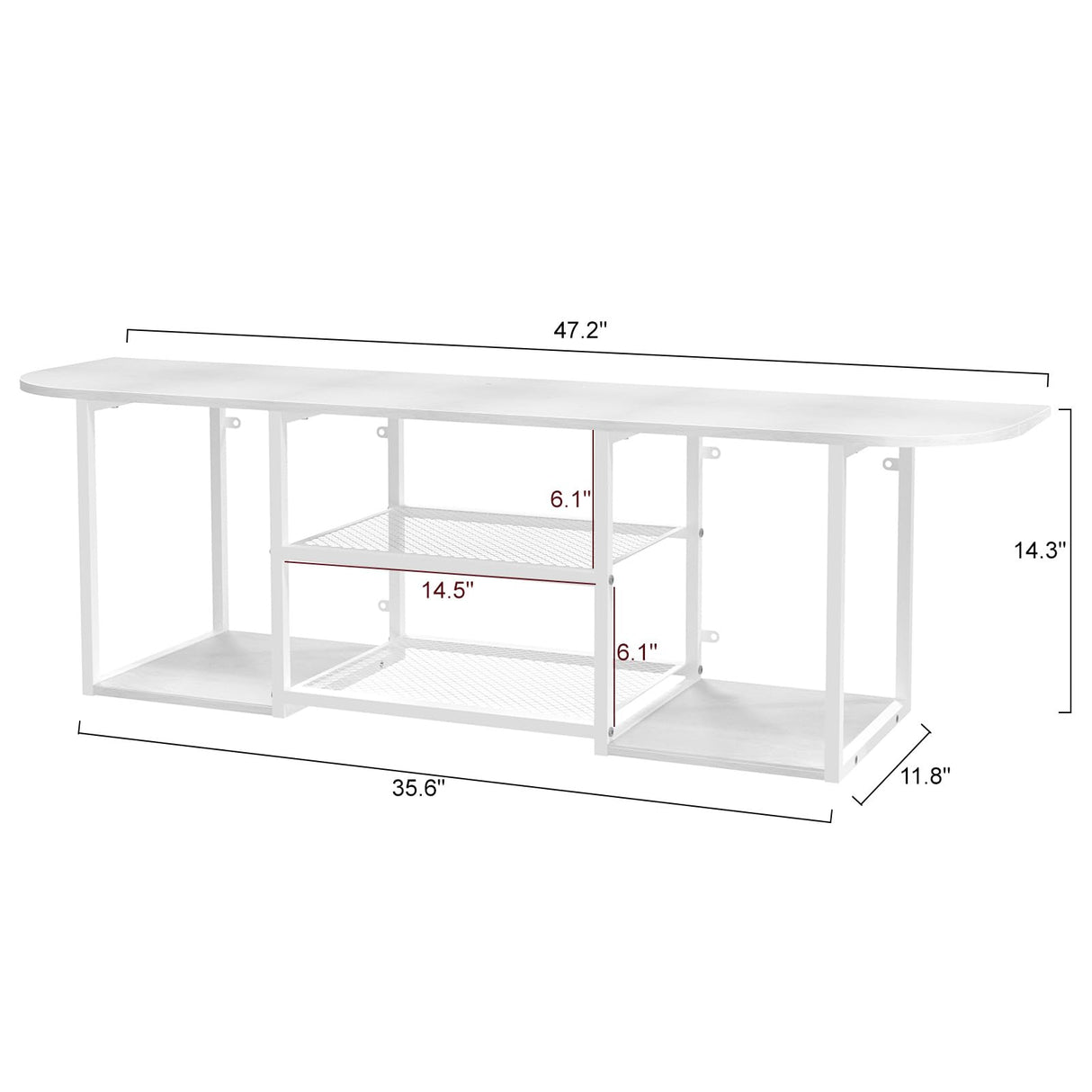 Floating TV Stand for 50 60 Inches TV,Wall Mounted Media Console with Open Storage Shelves，Modern Entertainment Center for Living Room,Bedroom (White) Fogein