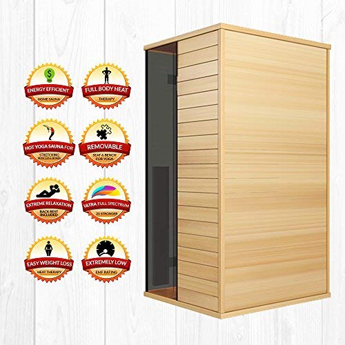 Medical Sauna 4 Full Spectrum | Home Sauna - 2 Person Indoor Infrared Sauna Spa | Oxygen Ionizer, Chromatic Light Therapy, Hot Yoga | Audio System | Full Spectrum, Carbon Heaters | Luxury Sauna Medical Breakthrough