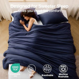 MUXHOMO Queen Comforter Set, All Season Ultra Soft Down Alternative Bedding - 3 Piece Lightweight Bed Set Includes 1 Comforter (90"x90") and 2 Pillow Shams (20"x26"), Navy Blue MUXHOMO