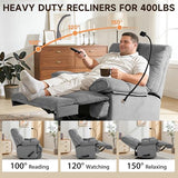 GNMLP2020 Oversized Recliner Chairs, Manual Large Recliners, Big Mans Recliner Chair for Adults 400lbs, Extra Wide Single Reclining Sofa Chair for Living Room, RV, Grey