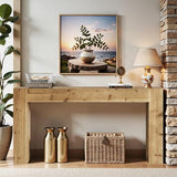 Tribesigns 63-Inch Solid Wood Console Sofa Table, Farmhouse Long Entryway Table Behind Couch for Living Room, Entrance, Hallway, Foyer, Easy Assembly (Light Brown) Tribesigns