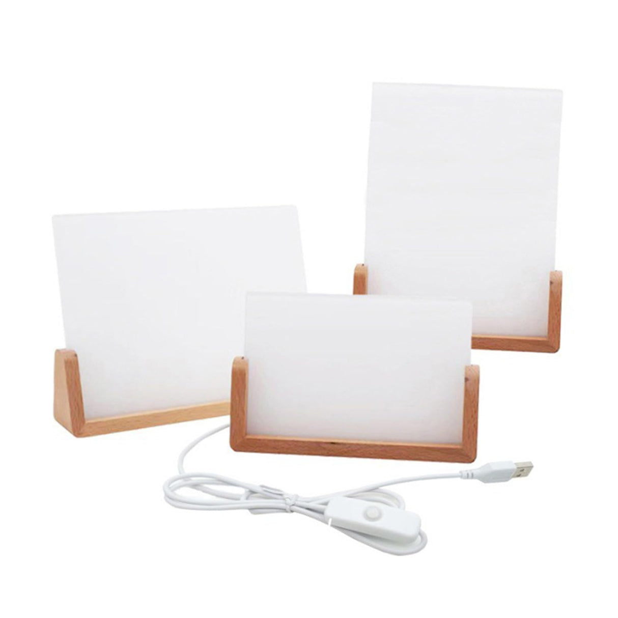 HUANGGG Acrylic LED Lighted Sublimation Photo Frame with Wood Stand Heat Transfer Picture Frame Home Decoration HUANGGG