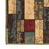 Machine Washable Boxes Design Non-Slip Rubberback 3x10 Traditional Runner Rug for Hallway, Kitchen, Bedroom, Living Room, 2'7" x 9'10", Boxes Multicolor Ottomanson