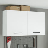 Madesa Garage and Utility Room Wall Storage Cabinet with 2 Doors and Utility Shelves 47 Inch Wooden Organization Unit - White Madesa