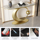 SFJATTA Narrow Entryway Accent Table, Uniquely Designed Marble Console Table, for Living Room, Hallway, Couch, Foyer(Black,47.2 * 11.8 * 31.5in) SFJATTA