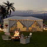 Aoxun 10x20 Pop Up Canopy Tent with 6 Removable Sidewalls, One Push Party Tent Waterproof Outdoor Canopy with 3 Adjustable Height, Portable Tents for Parties, Wedding, Commercial, Market Aoxun