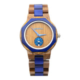 BEWELL Wood Watch,Analog Quartz Polygon Wooden Watches for Men Unique Gift BEWELL