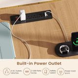 SEDETA L Shaped Electric Standing Desk, 69" x 55"Height Adjustable Office Executive Desk with 4 Drawers and Storage Shelves, Fluted Sit Stand Computer Desk with Power Outlet for Home Office, Oak SEDETA