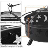 Yaheetech Fire Pit 30in Fire Pits for Outside Wood Burning Outdoor Fireplace with Spark Screen, Poker for Bonfire Patio Backyard Garden Picnic Yaheetech