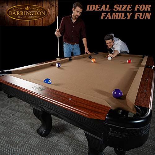 Barrington Billiards 7.5' Belmont Drop Pocket Table with Pool Ball and Cue Stick Set Barrington Billiards