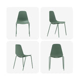 COLAMY Modern Dining Room Chairs Set of 4, Plastic Kitchen Chairs Stackable Patio Chairs with Metal Legs for Indoor, Outdoor, Restaurant, Bistro, Cafe, Light Green COLAMY