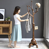 Coat Rack Freestanding Wood Tree Rack with 8 Hooks, Creative Design Tree Branch-look, Coat Tree Clothes Hanger Stand with Stable Sphere Base for Entryway, Hallway, Bedroom - Load 160lbs (Walnut Brown) Bekrvio