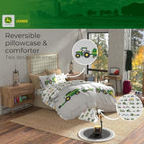 Franco Kids John Deere Farm Equipment Bedding 5 Piece Super Soft Comforter and Sheet Set, Full, (Officially Licensed Product) Franco