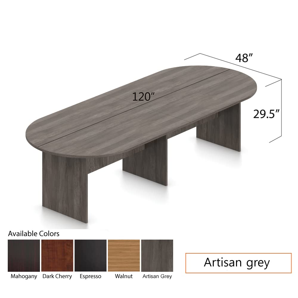 GOF 6FT, 8FT, 10FT Racetrack Conference Table Set (G11776) (Artisan Grey, 10ft Table) - WoodArtSupply