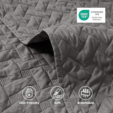Bedsure Quilts Queen Size - Grey Bedspreads Queen Size with Basket Weave Pattern, Soft Quilt Bedding Set, Lightweight Comforter Set Coverlet for All Seasons with 2 Pillow Shams (90" x 96") Bedsure