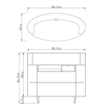 Dir Reception Desk, Receptionist Area Counter, Office Desk with LED Lights Star Ferry, White Dir