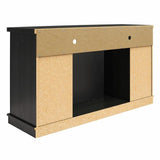 Ameriwood Home Barrow Creek Fireplace TV Stand for TVs up to 60 Inch, Replaceable Electric Fireplace Insert Heater, Remote Control, Timer, Realistic Log and Flame Effect, Black Oak Ameriwood Home