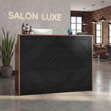 ANGRYWIN Reception Desk with Counter, Front Desk with 3 Drawers and Storage Cabinet, 47 inch Modern Retail Counter with Cable Grommet for Checkout, Barber, Beauty Salon, Home Office ANGRYWIN