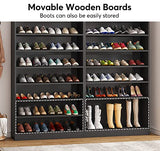 Tribesigns Shoe Cabinet, 9 Tiers 40-45 Pairs Heavy Duty Wood Freestanding Shoe Storage Cabinet, 70.8'' Tall Shoe Cabinet with Open Storage for Entryway, Black Tribesigns