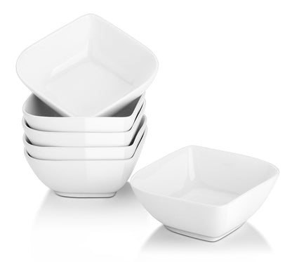 DOWAN Ramekins 8 oz Oven Safe, Creme Brulee Ramekins, White Dessert Bowls, Small Serving Bowls, Porcelain Ramekins for Sauce, Souffle, Dipping, Pudding, Custard Cups, Set of 6