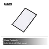 MECCANIXITY 30pcs Sublimation Patch Blank, 8x5cm/3.15x1.97 Inch Fabric Iron-on Blank Heat Transfer Repair Patch for DIY Crafts Caps Clothes, White with Black Border MECCANIXITY