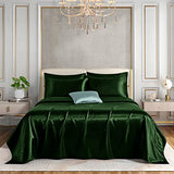 Horbaunal 6 Piece Satin Sheet Set King Size Luxury Silky & Soft Emerald Green Satin King Bed Sheet Set with 16" Deep Pocket, 1 Fitted Sheet, 1 Flat Sheet, 4 Pillowcases Horbaunal