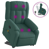WRJENFSC Dark Green Power Lift Recliner Chair Oversized Massage Living Room Furniture Fabric Polyester 535 lbs Capacity Adjustable Armrests for Living Room Bedroom Reading WRJENFSC