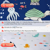 RYNGHIPY Kids Bedding Set for Queen Bed Reversible Ocean Animals Print Comforter Set for Boys Girls Easy-Wash Super Soft Microfiber Bed Set (Navy Ocean,Queen) RYNGHIPY