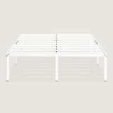 Best Price Mattress 16 Inch Metal Platform Bed Frame, Heavy Duty Steel Slats, White, Full Best Price Mattress