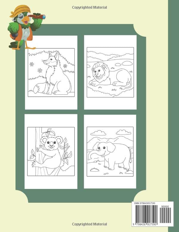 Jungle Animals Coloring Book For Kids Ages 4-12: Perfect and Easy Jungle Animals Coloring Books for kids and toddlers WoodArtSupply