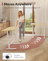 SANODESK Mobile Workstation Standing Desk with Gas-Spring Lift, Rolling Desk 32x20''Adjustable Height, One-Piece Desktop Workstation，Walking Pad & Treadmill Compatible, Portable Home Office SANODESK