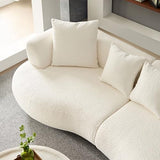 Modern Luxury Oversized Curved Sofa Couch,Beautiful and Comfy Boucle Fabric Lounge Cloud Sofa& Couch with 4 Pillows for Apartment,House Living Room Furniture ERYE