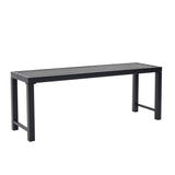 Black Outdoor Bench, Outdoor Metal Backless Bench, 46" Patio Garden Bench for Outdoor, All Weather Outdoor Bench for Garden, Backyard, Porch, Black Puntogen