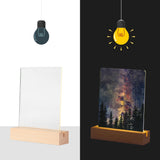 PYD Life 4 Pack Sublimation LED Acrylic Photo Frames Night Lights Glitter Blanks 5" x 7" with Warm Color Light,with Wood Stand for Heat Press Machine Printing PYD Life