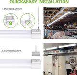 6 Pack 4FT Linkable LED Shop Light, Utility Shop Light Fixture, 4400lm, 42W [250W Equivalent], 5000K Daylight Shop Lights for Garage, Hanging or Surface Mount, with Power Cord, ETL,White hykolity