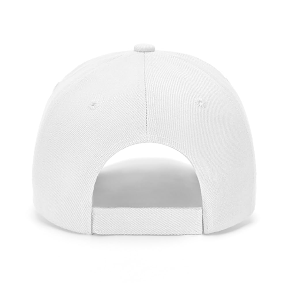 ZH Plain Baseball Caps,Adjustable Baseball Caps,Lot 12 PC Unisex Blank Design Baseball Caps White