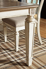 Signature Design by Ashley Realyn French Country Dining Extension Table, Seats up to 8, Chipped White Signature Design by Ashley