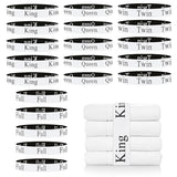 Meatykui 20 Pieces Bed Sheet Organizer Bands, Bed Sheet Size Label Bands for Linen Closet Organizers and Storage, Elastic Bedding Bands Labels for Organizing Bed Sheets (King Queen Twin Full) Meatykui