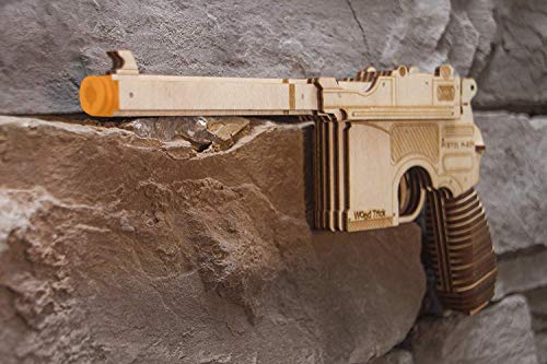 Wood Trick Wooden Toy Guns Set with Targets Shooting Range, Pistol Toy Guns for Kids Set - 3D Wooden Puzzle for Adults and Teens Wood Trick