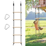 MONT PLEASANT Rope Ladder for Kids, Swing Set Accessories, Wooden Swing Rope Ladder with Hooks. Tree House Accessories for Climbing Obstacle Game, Bunk Bed Ladder, Playground Play Set Accessories MONT PLEASANT
