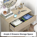 Anmytek 3 Drawer Dresser for Bedroom, Modern Closet Dressers Chest of Drawers, Wood Tall Dresser Storage Dresser Large Nightstand for Bedroom Living Room Hallway Closet, H0113 Anmytek