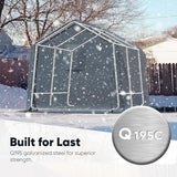 Quictent 8x10FT Carport Shelter Storage Shed with Roll-Up Mesh Windows, Heavy Duty Portable Garage for Motorcycle, ATV, Garden Tools Waterproof Storage Tent with Reinforced Frame, Dark Gray Quictent