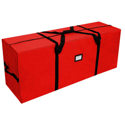 OurWarm Christmas Tree Storage Bag Extra Large Heavy Duty Storage Containers for 8 Ft Artificial Tree 600D Oxford Xmas Holiday Tree Storage Bags with Reinforced Handles Zipper, Red 50" x 15" x 20"