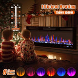 Jarka&Co 50" Electric Fireplace Insert-Wall Mounted Fireplace and Recessed Fireplace Electric with Remote Control, Timer, Low Noise, Multicolor Flames, 750 | 1500W Jarka&Co